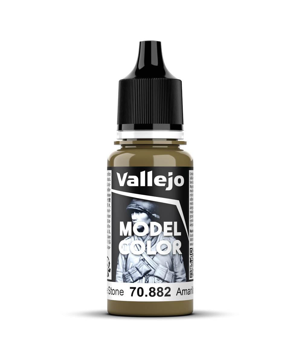 Vallejo Model Color Acrylic Paint, Yellow (Middle Stone), 18 ml, Self-Leveling, BSL System for Modeling and Miniatures