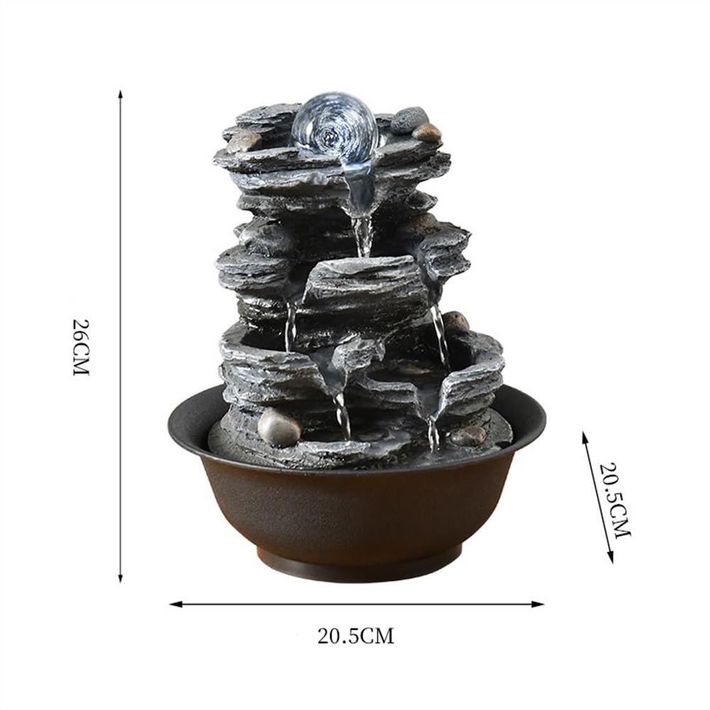 Fontana da Tavolo Piccola Fontana da Tavolo con Fontana a Forma di Roccia, Ornamenti for Acqua Corrente, Fontana a Sfera Feng Shui, Fontana con circolazione dell'Acqua Fontana Interna