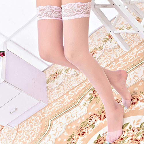 Takiya Womens Lace Garter Belt Panties & Sheer Stockings 3 Pieces Lingerie Sets (Pink) #TOP5