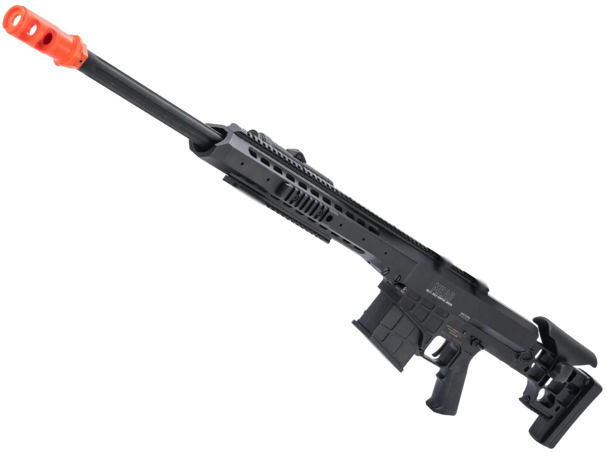 Evike Airsoft - Barrett Licensed M98B MRAD w/Folding Stock AEG Airsoft Rifle by 6mmProShop (Color: Black)