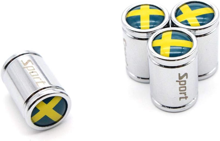 4個 セットスウェーデンの国旗車のバルブキャップの車のダストキャップ