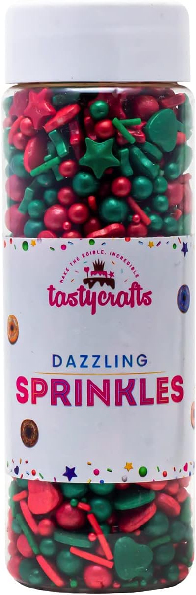 Tastycrafts Mix Metallic Sprinkles, 100 GM | Edible Sprinkle | Colorful Dazzling Sprinklefetti | Baking Cake Items | Candy Toppers for Cake, Cupcake, Dessert, Pastry, Cookies Decorations - DM 025
