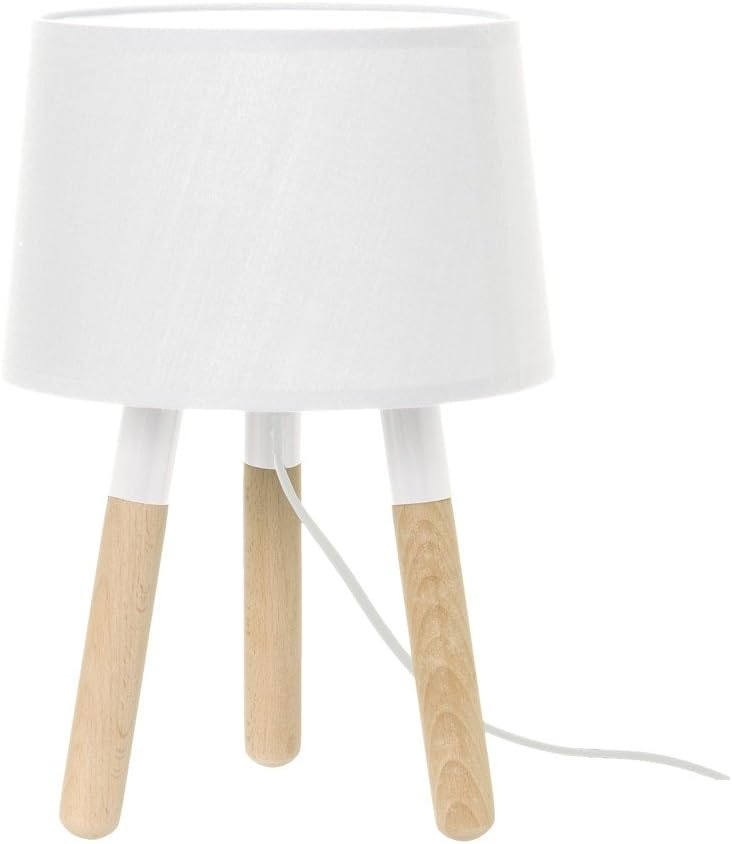 Leitmotiv Orbit Table Lamp Wood White Shade