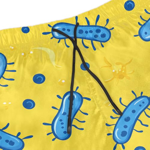 Men's Swim Trunks Size S Cartoon Wallpaper with Mesh Lining Soft Breathable Quick Dry Beach Shorts Blue4