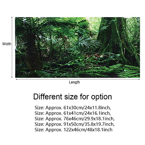 Leyeet Aquarium Achtergrond Sticker, PVC Reptiel Doos Regenwoud Achtergrond Poster Fish Tank Muur Foto Schilderen… - Afbeelding 3