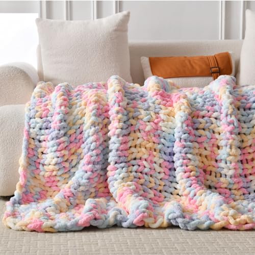 Ultra Soft Chunky Knit Throw Blanket 40x50 Hand Knitted Warm