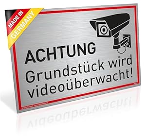 Dreifke Videoüberwachungsschild 30x20 cm Alu