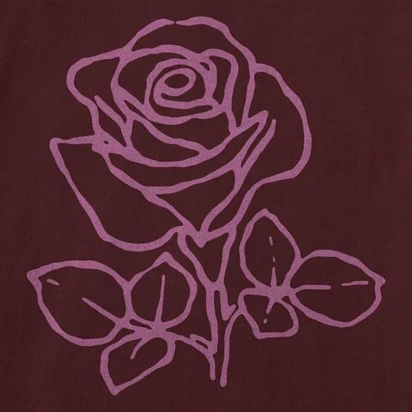 Life is Good. Women's Crafty Rose Long Sleeve Crusher Vee, Deep Burgundy