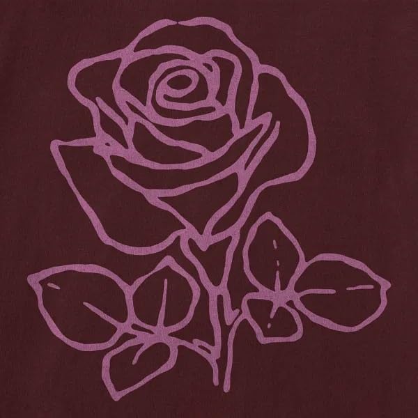 Life is Good. Women's Crafty Rose Long Sleeve Crusher Vee, Deep Burgundy2