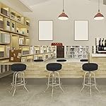 BUYUE Bar Stool Covers, Luxury Fabric Dia.12-14" Round Crease-Resistant Stretchy Washable Jacquard Dustproof Stool Seat Slipcover, S-Black-1 Count - Image 5