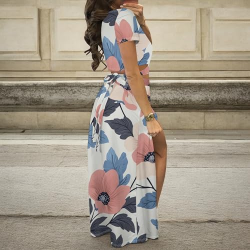 Image of MESLIMA Two Piece Dresses Sets for Women Summer Boho Maxi Dresses