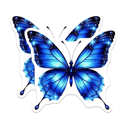 2 Imán Mariposa Azul Decorativo 5 in Magnético Pack