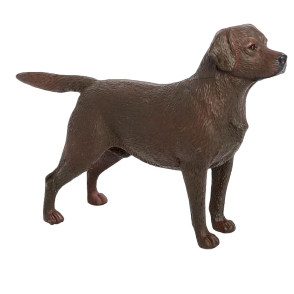 Arkindy Hand Painted Dog Emulational Dog Figurine Puppy Pet Dog Plastic Animal Toys Educational Gift for Kids Boys Girls Cake Toppers School Projects (Labrador 2268)