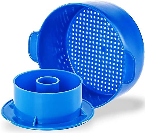 KIBS group Edam Hard Cheese Mold with Follower 1KG Camembert Cheese Mold Blue - Cheese Making Machine Cheese Press Mold Strainer - Large Dutch Kadova Cheese Mold Swiss Hacer Queso