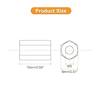 Vista 63 de uxcell Tuercas de acoplamiento M6 x 1 paso 0.787 in de longitud, 8 tuercas de acoplamiento de varilla hexagonal métrica de acero inoxidable 304