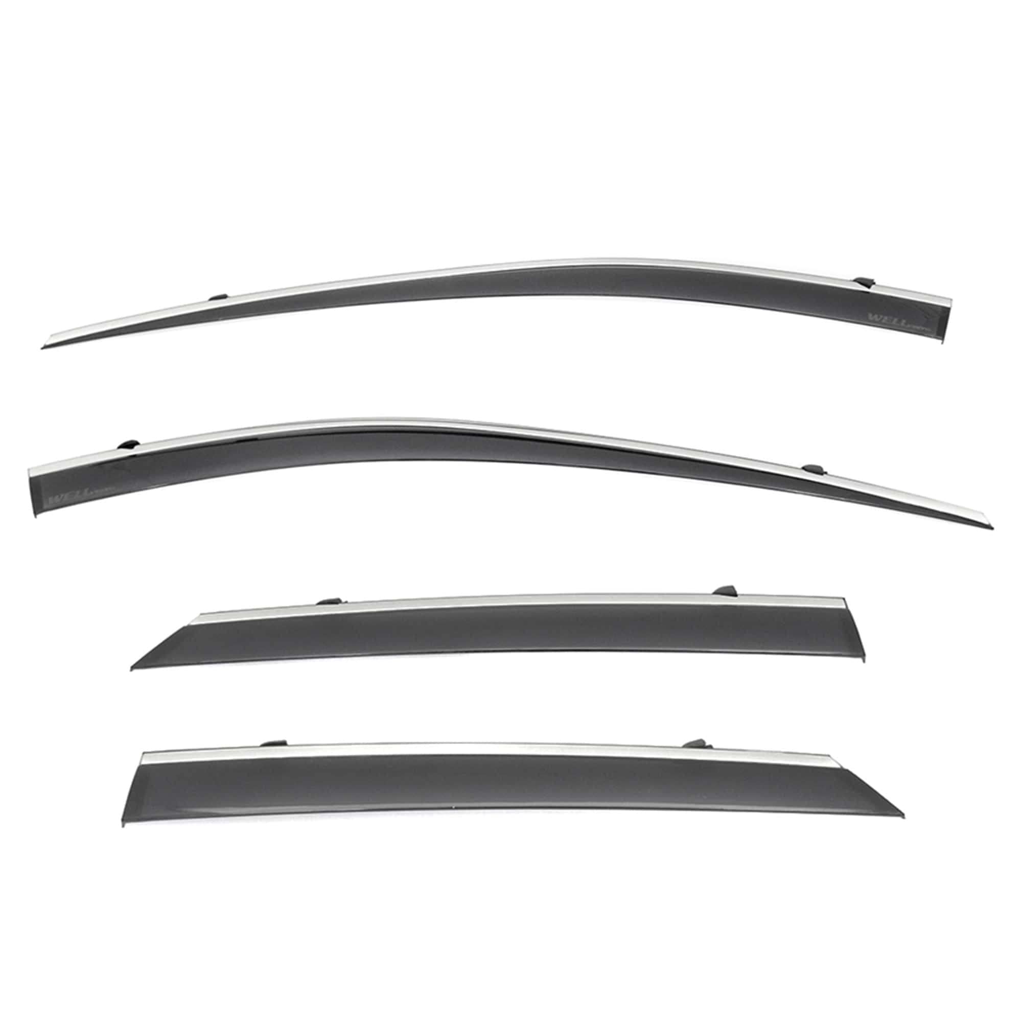 WELLvisors In-Channel Window Visors For Lexus LS430 (2001-2006) - Smoke Tint With Chrome Trim
