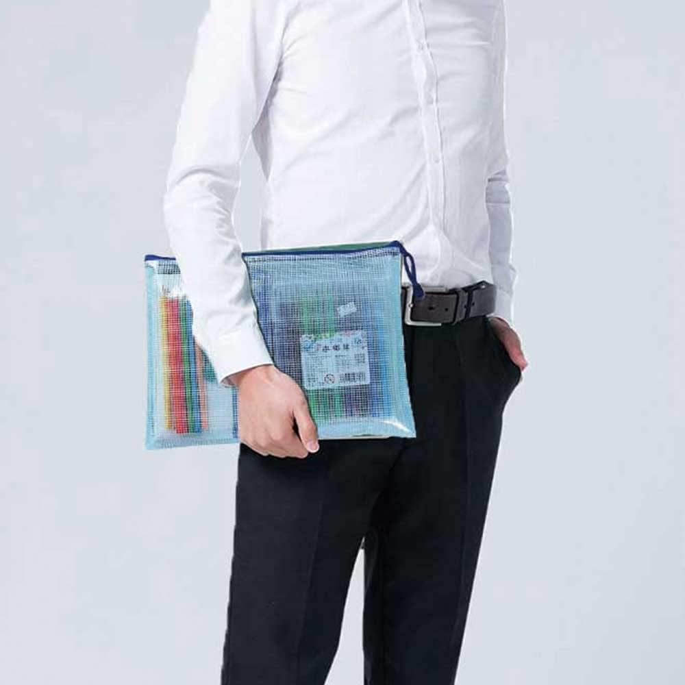 10 Pcs Mesh Zip File Bags, Waterproof Tear-Resistant Plastic Document Folders, A5 Zipper Documents Pouch Document Organizer Bags for School Office Home Travel Storage(9.4 x 7.1 Inches Multicolor) - Image 7