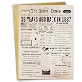 Londue 38th Birthday Card Gifts for Her Him, Happy 38th Birthday Decorations for Women Men, Large 38 Years Old Bday Card for Husband Wife