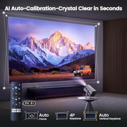 Image of [4K Support /Auto Focus /360Adjustable Stand]Smart-Mini-Projector with WiFi 6 and Bluetooth5.2, Native 1080P Portable Projector, Dolby Audio, iWIMIUS Outdoor Movie Proyector Compatible with Netflix