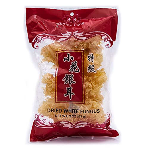 Big Green Food- Dried White Fungus, Snow Fungus, Tremella Mushroom, 2 oz (1 Pack)