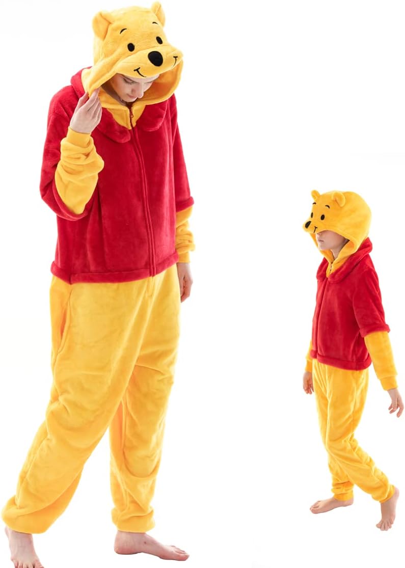 COSUSKETSnug Fit Unisex Adult Onesie Pajamas, Flannel Cosplay Animal One Piece Halloween Costume Sleepwear Homewear