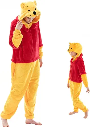 COSUSKET Snug Fit Unisex Adult Onesie Pajamas, Flannel Cosplay Animal One Piece Halloween Costume Sleepwear Homewear