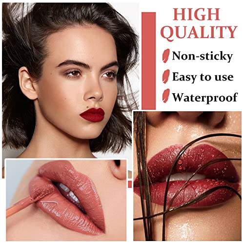 3 Colors Nude Matte Lipstick Set Liquid Matte Lipstick, Velvet Nude Pink Lipstick Lip Stain Long Lasting Waterproof,Non-Stick Cup Not Fade Lip Gloss Lipstick For Women Lip Makeup Lip Stick Pack-Set B #TOP2
