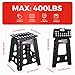ACKO Folding Step Stool Foldable 16 Inch 400 lbs Capacity, Plastic Stools for Adults and Kids, Collapsible Stools for Kitchen, Stepping Stool with Handle, Black,1 PC
