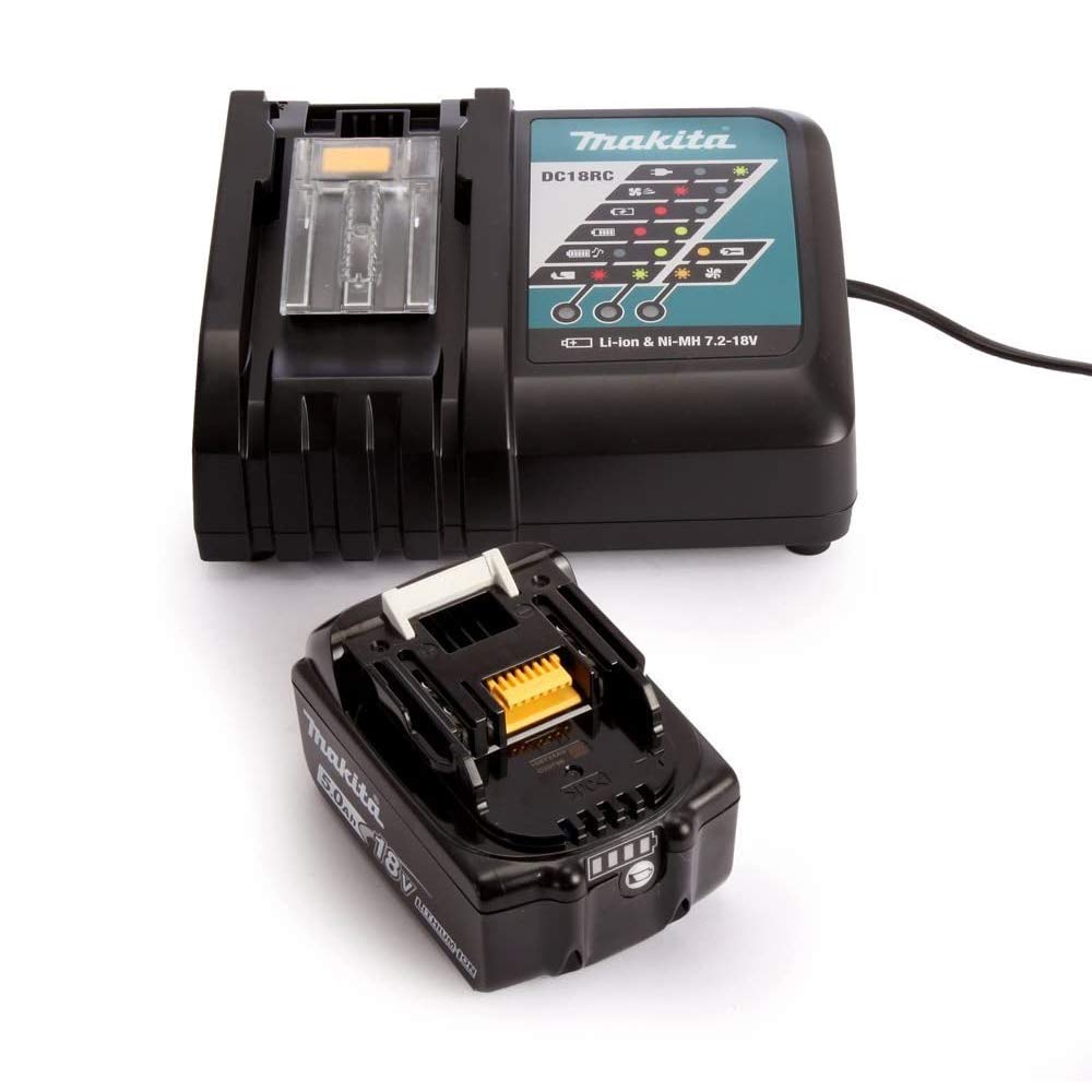 Makita Genuine DC18RC 7.2-18V Li-Ion Fast Charger with 1 x BL1830 3Ah Battery