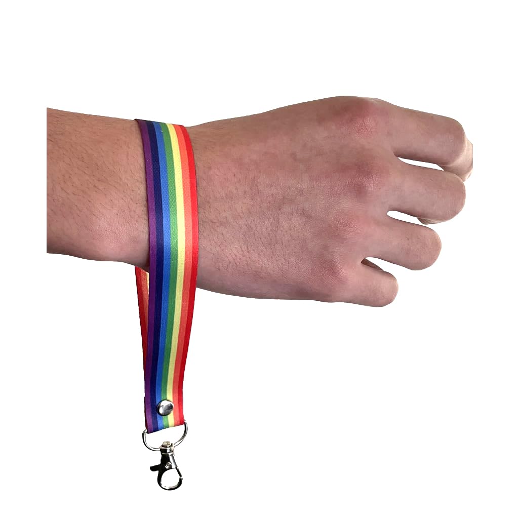 PAPER PLANE LONDON LGBT Rainbow Lanyard Key tag set, neck strap, ID holder lesbian gay Pride flag, Red - Image 4