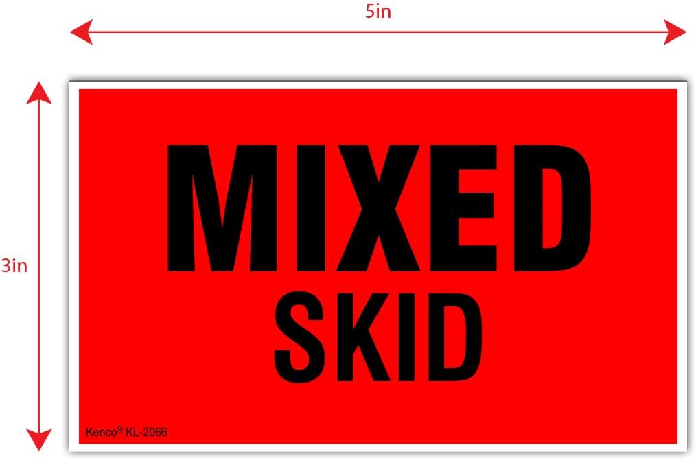 Kenco 3" X 5" Mixed Skid Shipping Label Stickers for Shipping and Packing - 500 Permanent Adhesive Labels Per Roll (Pack of 2)