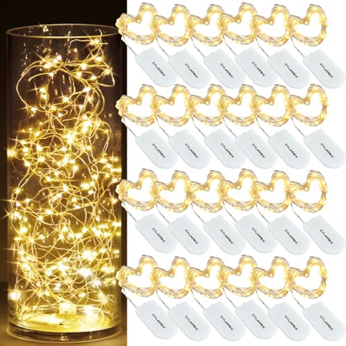 CYLAPEX Pack of 24 Fairy Lights String Battery Operated...