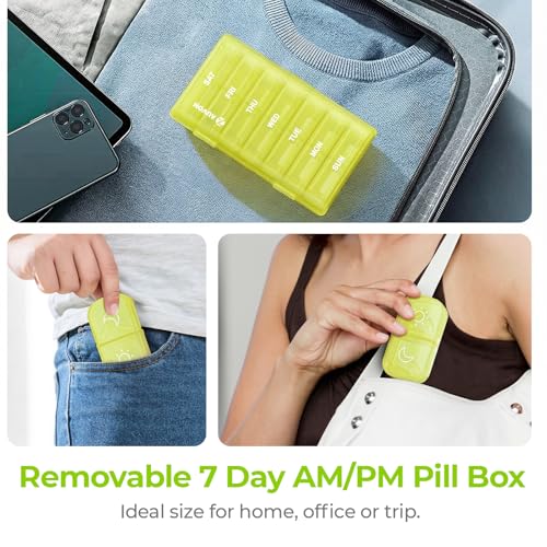 Image of AUVON Weekly Pill Organizer 2 Times a Day, One-Sided Opening, Easy to Use