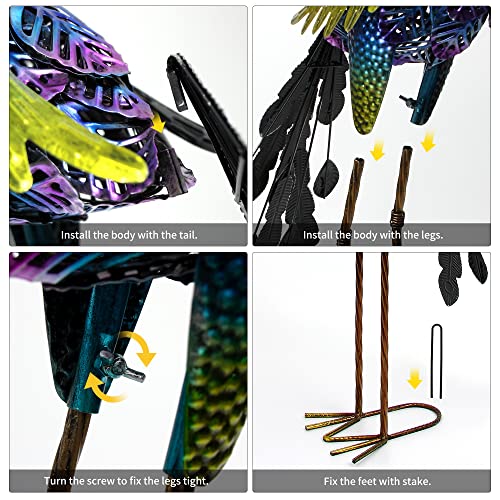 Glintoper 2 Pack Solar Peacock Garden Decor, Metal Peacocks Figurine Lights, Led Solar Powered Decorative Yard Statue Art Waterproof For Landscape Patio Yard Walkway Pathway Lawn #TOP5