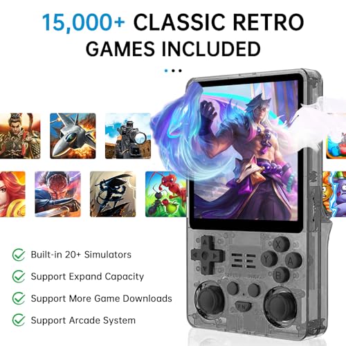 2025 Retro Handheld Game Console – 4-Inch IPS Screen, 5000mAh Battery for 10-Hour Playtime, Supports Multiplayer & TV Output, Includes Protective Case – Black - Image 4