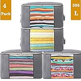 💖GRAN CAPACIDAD DE ALMACENAJE – las 4 bolsas de almacenaje tienen tamaño de 60 x 40 x 35 cm, gran capacidad de almacenaje que es suficiente para mantas, colchas, edredones, abrigos, chaquetes del invierno