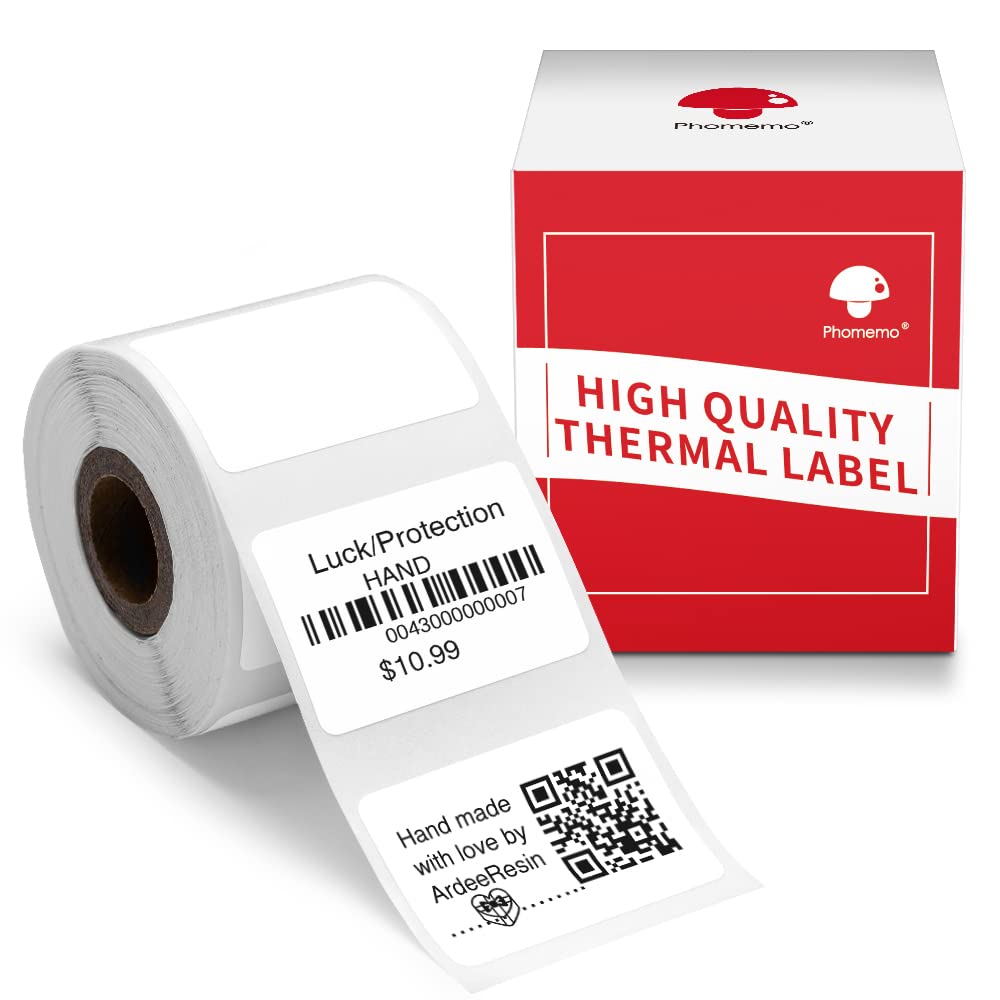 Phomemo Rectangle Barcode Labels, Multi-Purpose White Self-Adhesive Tag for M110/M110S/M120/M200/M220 Label Maker Machine, 1.18'' x 0.78"(30X 20mm),