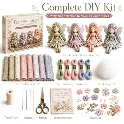 Kit couture patchwork 4 pièces avec tissu prédécoupé pour débuter facilement - 7