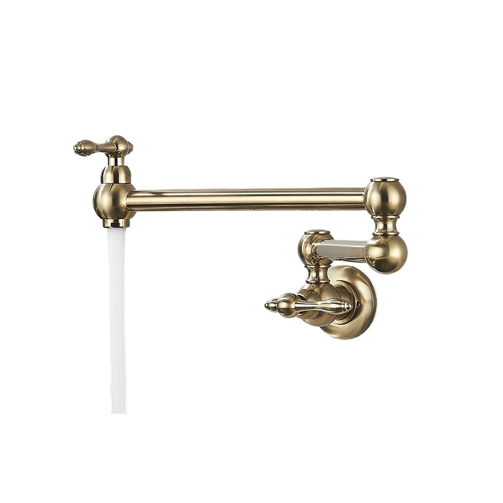 ZQFHSX Rotated Kitchen Sink Faucet Cold Water Tap Brass Basin Swivel Faucets Wall Mounted DIY Renovation(Chrome D)