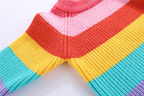 Image of Mud Kingdom Girls Boys Sweaters Rainbow Stripes Crewneck Knit Pullover Fall 2-9 Years