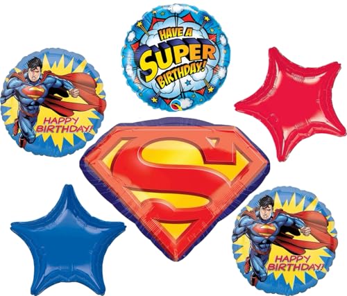 Anagram Superman Birthday Party Supplies Balloon Bouquet Decorations