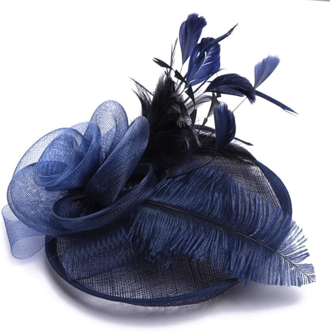 【Occasioni】Questo bellissimo cappello Fascinator in piuma d'epoca ispirato al classico, elegante e senza tempo è adatto per un Fascinator del matrimonio, un cappello da thè,un cappello da cocktail, un cappello nero da vedova o un'occasione speciale,Tea Party, grande cappello derby, festa giardino, Pasqua, Chiesa, sfilata di moda, Carnevale, prestazione o qualsiasi evento qualsiasi occasione speciale.