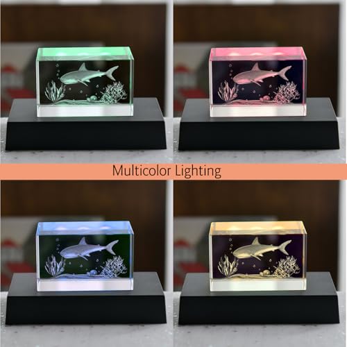 Image of IFOLAINA LED Light Base Multicolor Rectangle Display Stand for Crystal Art Lighted Up Pedestal Color Changing Black LED Base for 3D Glass Home Holiday Party Decor