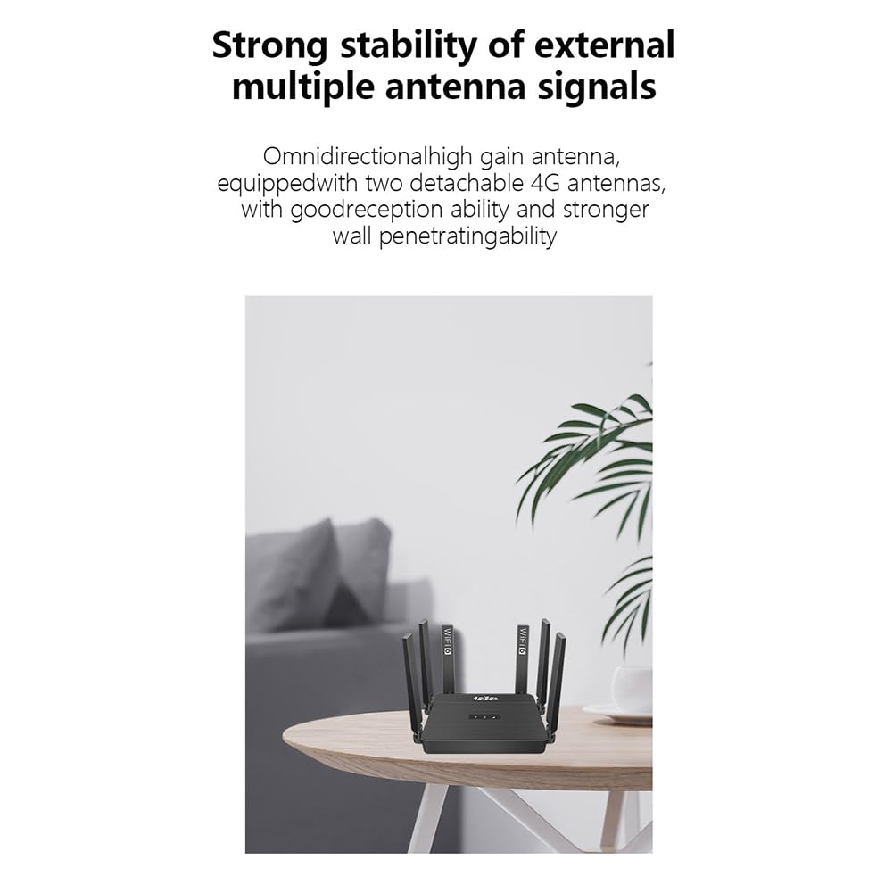 Router WiFi 6 Wireless per 32 Utenti, 4G 5G LTE con Slot per SIM + Supporto Batteria, Router Cellulare per Il Mercato Europeo.