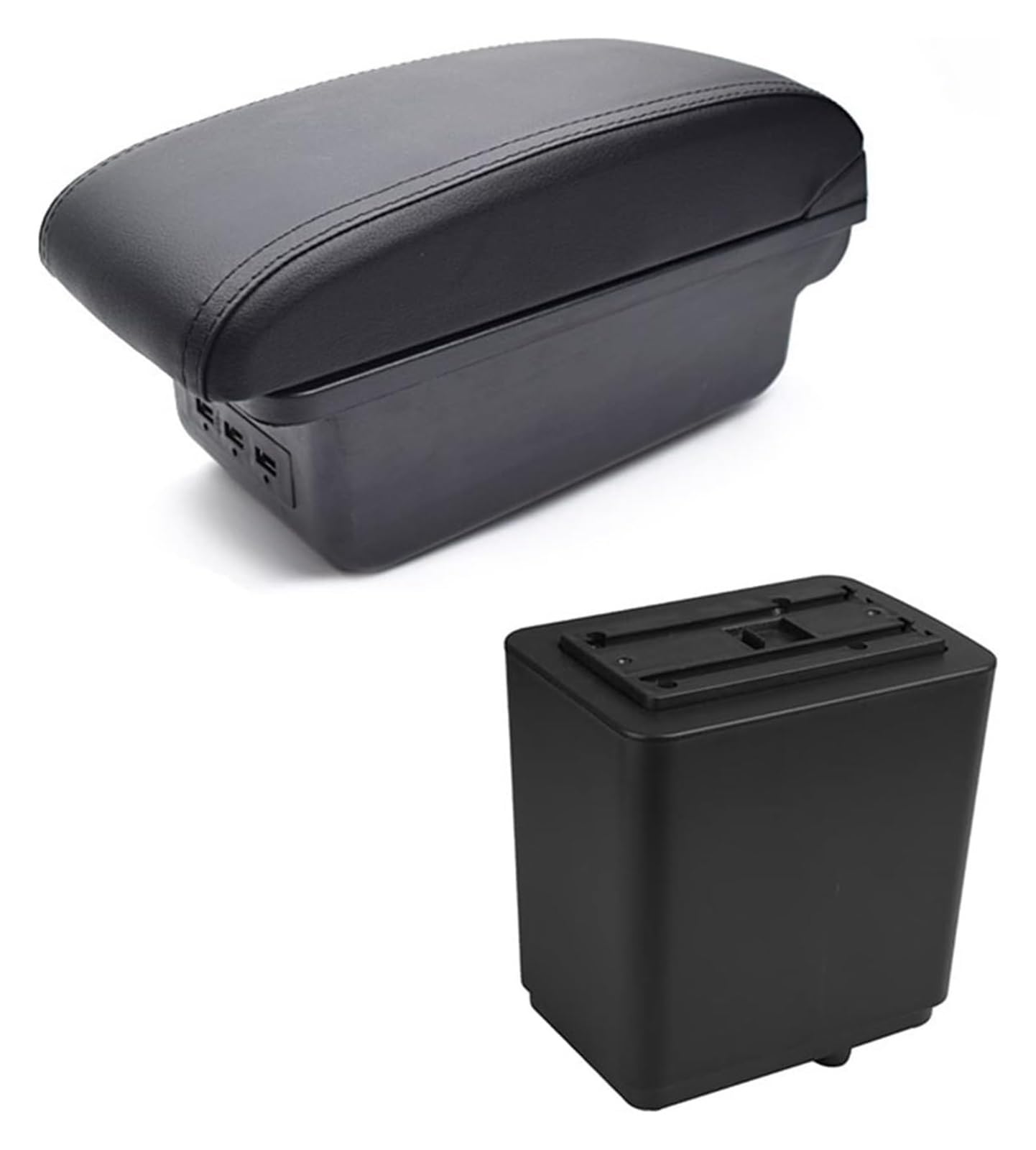 Braccioli per Auto per Peugeot per Partner per Tepee 2010-2020 Bracciolo Auto ABS Bracciolo Bracciolo Box Console Centrale USB(D Black)