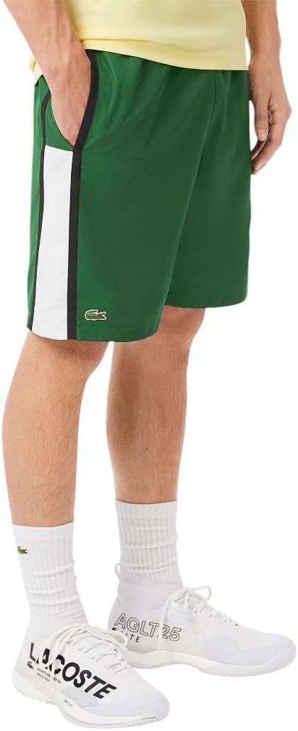 Lacoste Mens Lightweight Colorblock Stripe Tennis Shorts