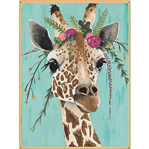Giraffe Cross Stitch Kits, Stamped Cross Stitch Kits For Adults Beginners,Full Range Of Cross-Stitch Stamped Kits Needlecrafts Embroidery Kits Animal Patterns For Home Wall Decor 11.8x15.7inch