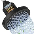 BESy Filtered Shower Head High Pressure Shower Head with Filter Heavy Duty For Hard Water Universal for Remove Chlorine and Harmful Substances Round Matte Black