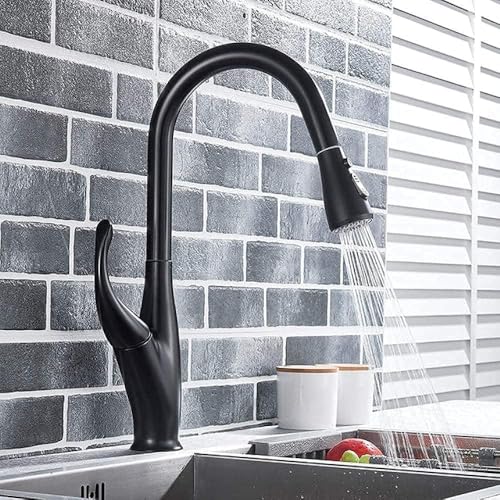 Grifos de cocina con detalles en cromo cromado y negro mate