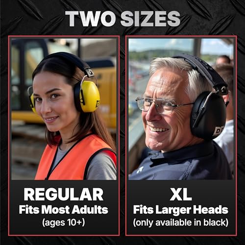 Image of Decibel Defense Ear Protection, 37 dB NRR Ear Muffs (SAFETY YELLOW) | Highest-rated hearing protection for shooting, gun range, construction, mowing, woodworking, fireworks, & industrial use